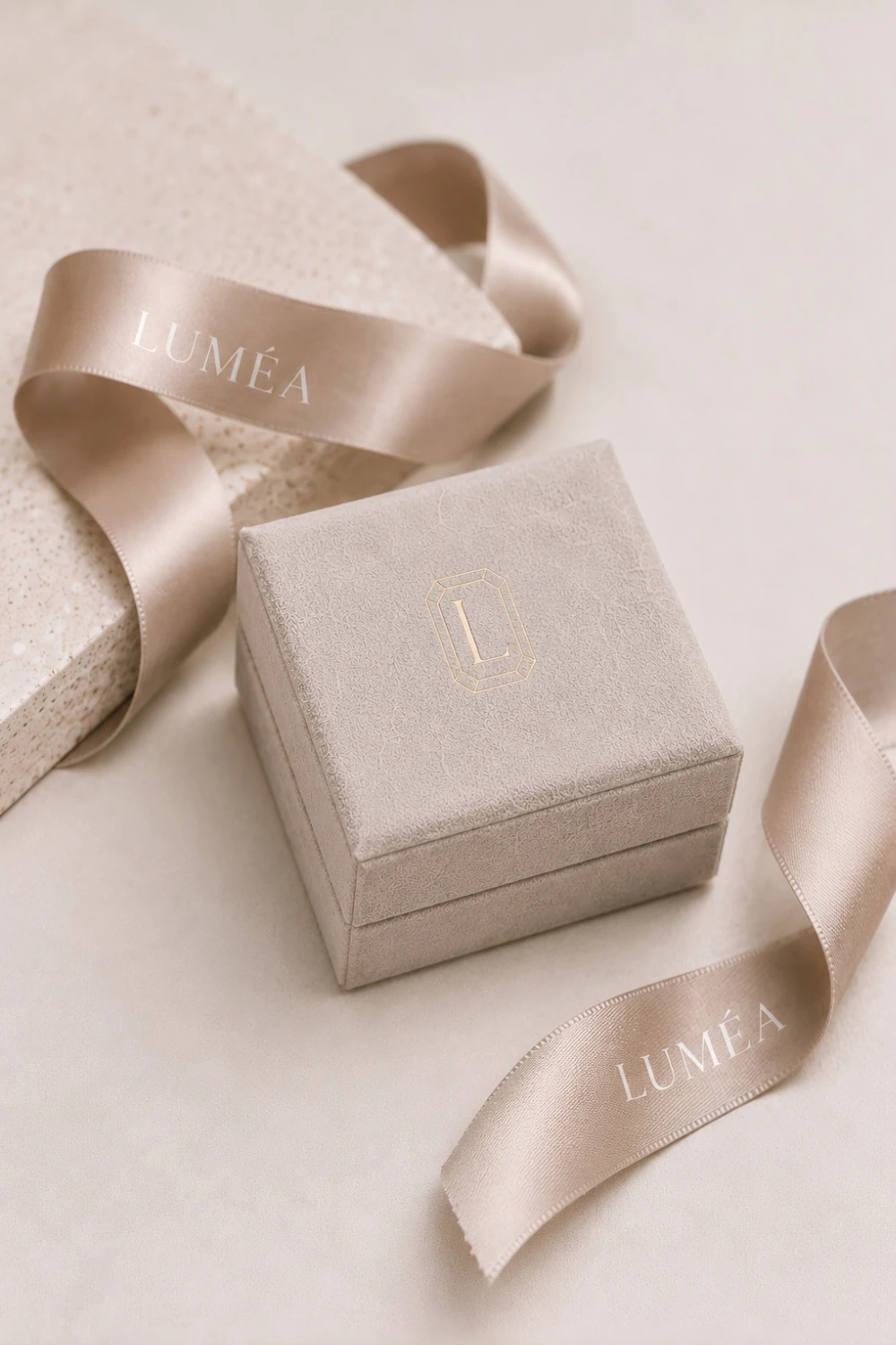 Luméa jewelry box and ribbon