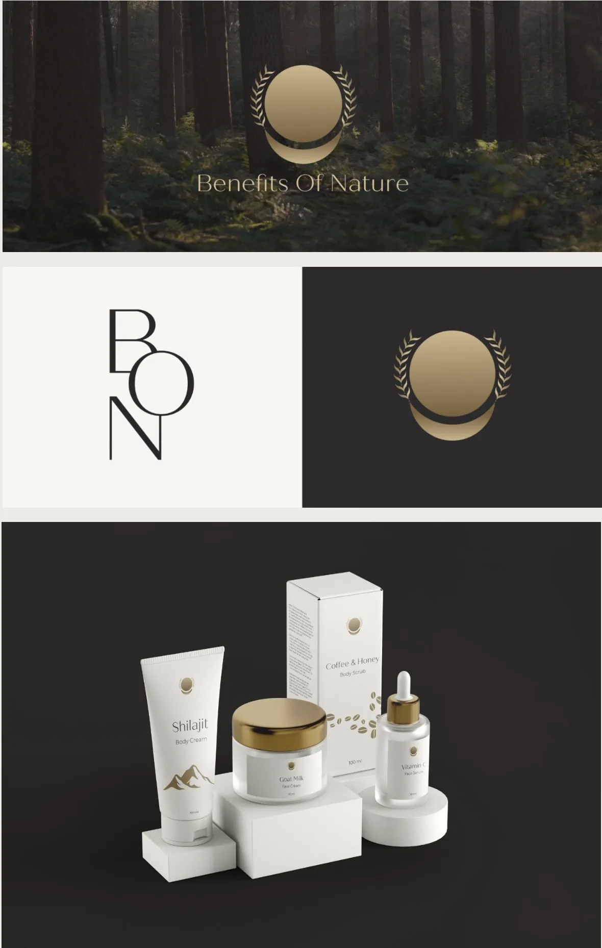 Benefits of Nature brand identity – logo and label design